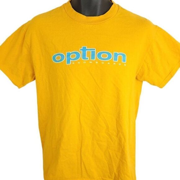 Option Snowboards T Shirt Vintage 90s Snowboarding Winter Sports Mens Medium - Picture 1 of 5